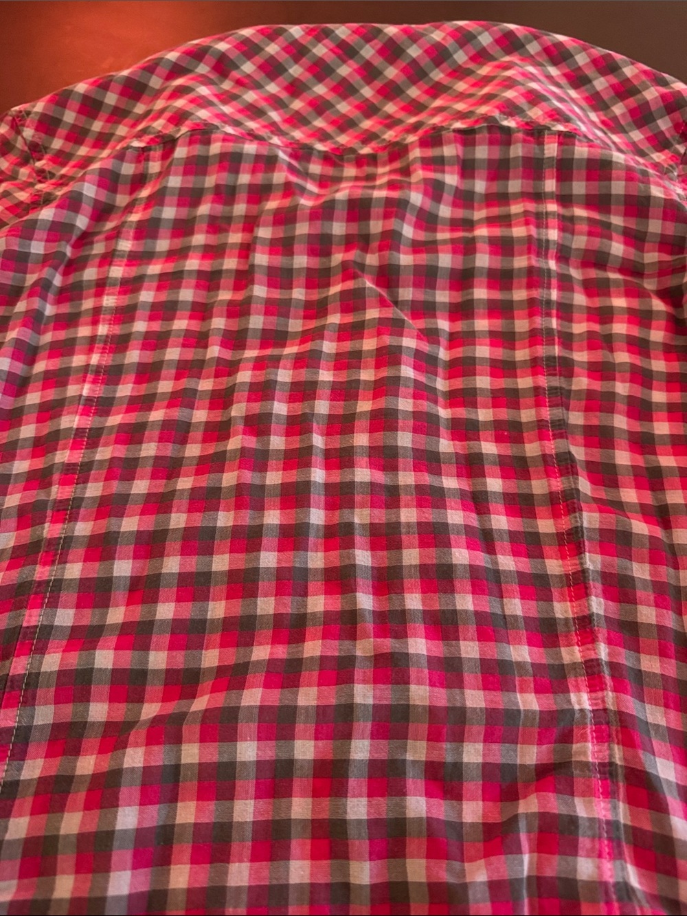 hinge Pink and White Plaid Button-Down Shirt - Picture 6 of 6